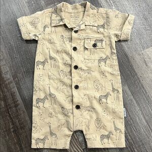 Badgley Mischka Animal Print Baby Romper 9-12M